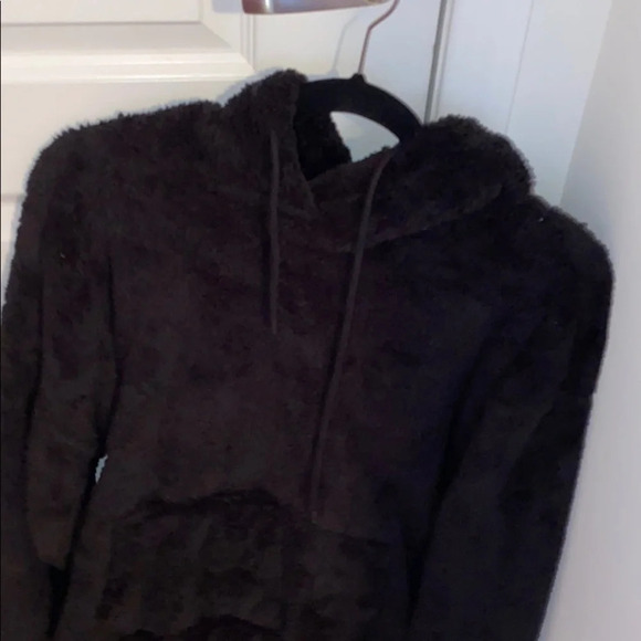 bluenotes black  soft fuzzy sweatshirt hoodie Sz L - Picture 4 of 12